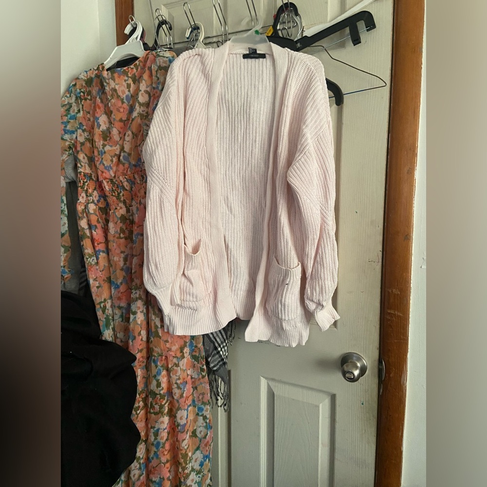 Light Pink Ribbed Cardigan